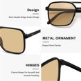 thumbnail image 4 of Fozono Square Aviator Sunglasses for Women Men, Retro Trendy Shades with UV Protection, 4 of 6