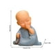 thumbnail image 3 of Figura de resina Zen Monk • Decoración marrón sobre la mesa • Adorno de escritorio adorable • Decoración para el hogar y la oficina • Acento de bonsái, 3 of 7