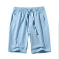 thumbnail image 1 of AherBiu Men's Shorts Athletic Drawstring Elastic Waist Cotton Linen Shorts with Pockets Loose Gym Workout Shorts, 1 of 8