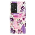 thumbnail image 5 of Allytechgroup Pattern Wallet Flip Case for Samsung Galaxy A23 5G, Premium PU Leather Kickstand Card Slots Cover Case with Wrist Strap Magnetic Clasp Shockproof Anti-Scratch Case, Purple Flower, 5 of 7