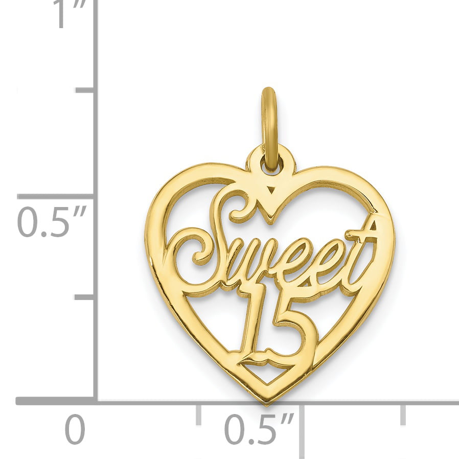 FB Jewels Solid 10K White and Yellow Two Tone Gold and Rhodium Heart Pendant