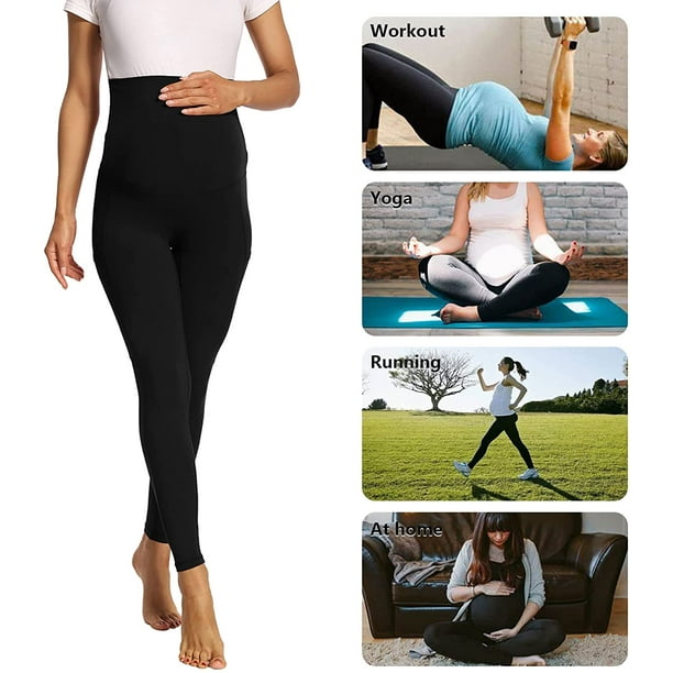 Maternity Workout Leggings with Pockets Over The Belly Pregnancy