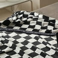 thumbnail image 3 of Manta de cuadros Vintage Simple, manta cálida para la siesta, manta de franela de lana para sofá, manta de ocio, color negro moderno, 150x200cm, 3 of 5