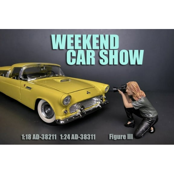Weekend Car Show Figure III, Black and Gray - American Diorama 38211 - 1/18 scale Figurine - Diorama Accessory