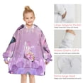thumbnail image 6 of Purple Butterfly Pattern Blanket Hoodies for Kids 6-13YR Oversize Wearable Blanket Hoodies for Boys Girls Teens, 6 of 7