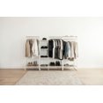 thumbnail image 6 of IRIS USA Garment Rack with Wooden Shelves for Hanging Clothes and Displaying Accessories White and Light Brown, 6 of 8