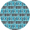 thumbnail image 1 of Ahgly Company Machine Washable Indoor Round Transitional Bright Turquoise Blue Area Rugs, 6' Round, 1 of 7