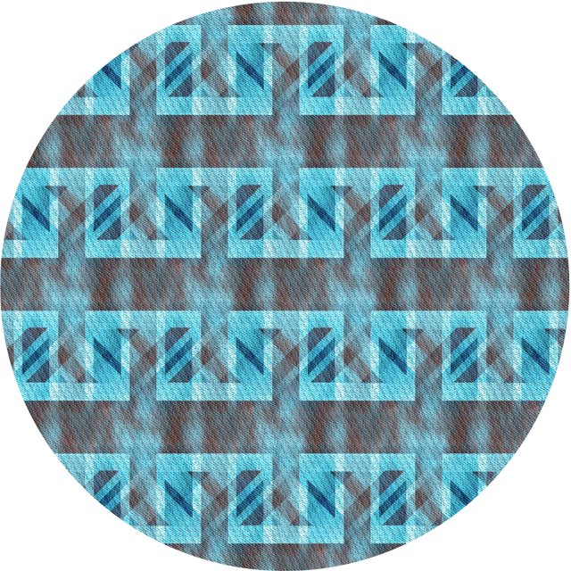 Ahgly Tapis Rond Lavable en Machine Intérieur Transitionnel Turquoise Bleu Vif, 3 Pieds Rond