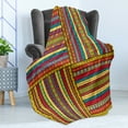 thumbnail image 4 of African Soft Flannel Fleece Throw Blanket, Borders Pattern Old Fashioned Culture Theme Colorful Print, Cozy Plush for Indoor and Outdoor Use, 50" x 70", Multicolor, by Ambesonne, 4 of 5
