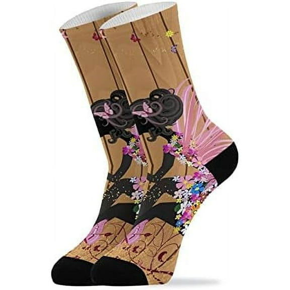 Coolnut Flower Fairy Socks Winter Warm Socks Fashion Print Socks Novelty Casual Socks for Men Women( 1 Pack)