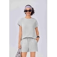 thumbnail image 5 of Pinspark 2 Piece Sets for Women Summer Lounge Set Cap Sleeves Sweatsuit Cropped Wide Leg Pants Soft Lounge Travel Tracksuit, 5 of 6