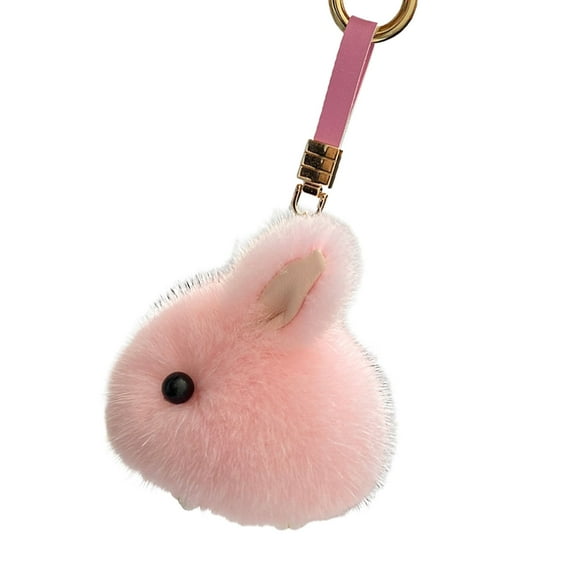 Bottone Lovely Rabbit Hairball Keychain Pendant Cute Ornament Pendant Keyring Backpack Decoration Tiny Bone Charm Jewelry