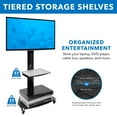 thumbnail image 4 of Mount-It! Mobile TV Stand Cart | Fits 32"-55" Flat Screen TVs | Adjustable Shelf Included, 4 of 9