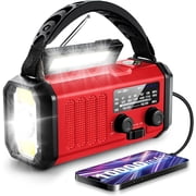 Emergency Dynamo Radio, 10000mAh Solar Powered NOAA/AM/FM Weather Radio with Multi-Function LED Flashlight and Cell Phone Charger for Indoor/Outdoor Emergencies
