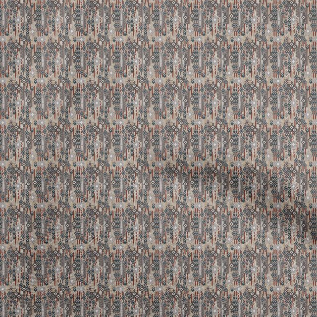 oneOone Polyester Spandex Light Beige Fabric Asian Kilim Fabric For Sewing Printed Craft Fabric By The Yard 56 Inch Wide