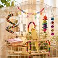 thumbnail image 4 of Natural Wood Bird Toy Set for Small Medium Birds, Parrot Cage Accessories with Swings Ladders Bells, Colorful Chew Blocks for Cage Enrichment, 4 of 6