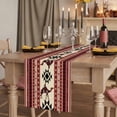 thumbnail image 6 of Red Beige Boho Cotton Linen Table Runner for Dining Kitchen, Vintage Abstract Art Ethnic Tribe Wedding Outdoor Party Tablerunners Decoration, Dresser Scarf Coffee Tablecloth Runners 13x60 Inches, 6 of 8