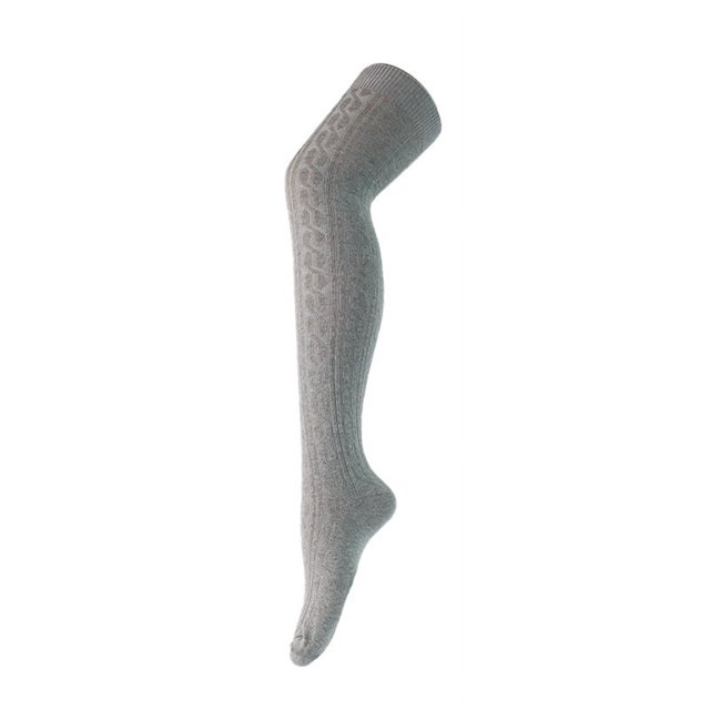 Nvzi 2 pares de calcetines hasta el muslo para mujer, calcetines de punto con cable hasta la rodilla, calentadores de piernas por encima de la rodilla, medias de invierno extra largas, moda, gris