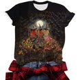thumbnail image 6 of HOMBOM Festive Oversized T Shirts for Women Short Sleeve Graphic Crewneck Soft Casual Tees for Women Western Tops,XL, 6 of 6