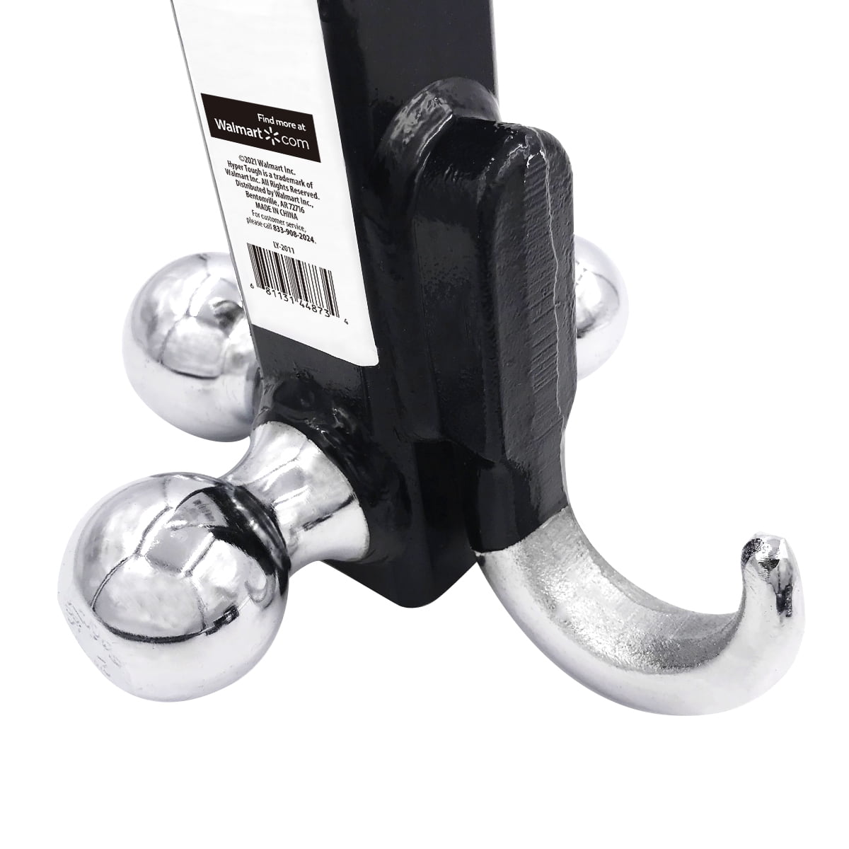 Hyper Tough Automotive Tri-Ball Mount with Hook, Steel, Class V, 1-7/8", 2" & 2-5/16" Hitch Ball, Black