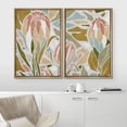 thumbnail image 3 of IDEA4WALL Framed Canvas Print Wall Art Set Tropical Monstera Leaf Colorful Collage Abstract Digital Art Decorative Bohemian Colorful Artwork for Living Room, Bedroom, Office - 24"x36"x2 Natural, 3 of 5