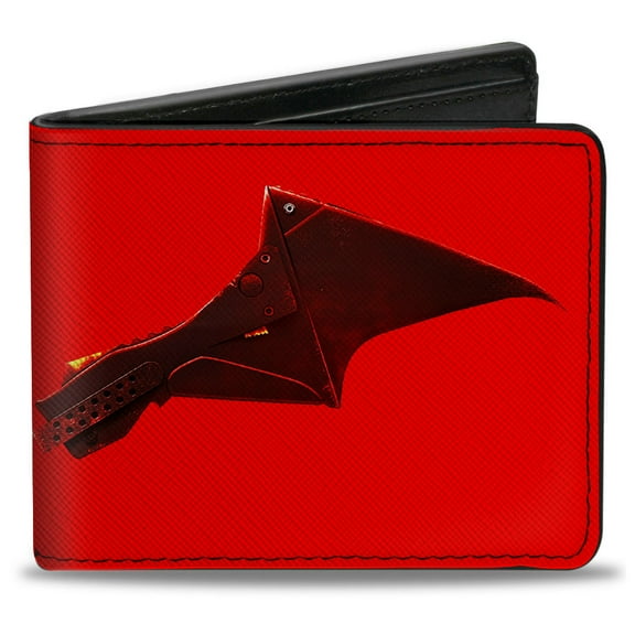 DC Comics Wallet, Bifold, The Batman Movie Bat Wings Weathered Red Black, Vegan Leather