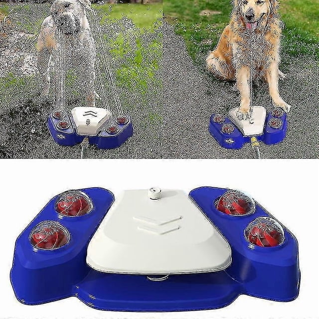 Dog Sprinkler Outdoor Canine Water Fountain Easy Paw Activated 2 Aqua Outlet Modes Hose Dispenser-yky