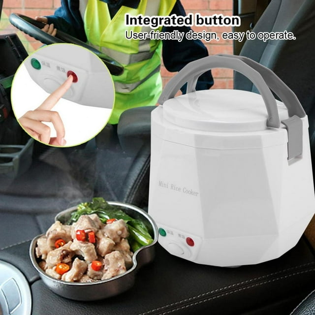 Greensen Cuiseur Vapeur pour Aliments, 24V 140W 1.3 L Cuiseur à Riz Électrique Portable Multifonction Cuiseur Vapeur pour Camion, Cuiseur Vapeur Électrique pour Aliments