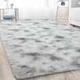 thumbnail image 1 of Rug Merelax - Alfombra de felpa suave (152 x 244 cm), color gris y blanco, 1 of 8