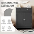 thumbnail image 3 of Hassch Black Floor Standing Cabinet with 1 Drawer, 2 Doors and Adjustable Shelf, Easy Assembly, 23.6"L x 11.8"W x 31.5"H, 3 of 10