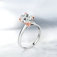 thumbnail image 4 of Gem Stone King 10K White and Rose Gold Solitaire Ring Set with White Zirconia (Size 7), 4 of 4