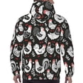 thumbnail image 7 of Honeii Laying Hens And Roosters Pattern Mens Hoodies Men's Loose Sleeve Sweatshirt,Pullover Hooded Sweatshirt for Men,Essentials Hoodie-Small, 7 of 7