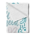thumbnail image 2 of Saying Soft Flannel Fleece Throw Blanket, All You Need is Love and the Beach Message with Wavy Lines Pattern, Cozy Plush for Indoor and Outdoor Use, 60" x 80", Baby Pink Pale Blue, by Ambesonne, 2 of 5