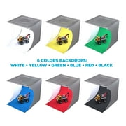 Bower Mini Foldable Photo Light Box - 9 Product Photography Light Box, Front/Rear LED Lights, 6 Double Sided HD Backgrounds