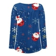 thumbnail image 5 of Hauts pour Femmes 2023 Décontracté Ample Col Rond Bouton Manches Longues Imprimé Noël Chandail en Molleton pour Femmes en Liquidation, 5 of 5