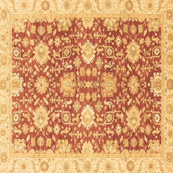 Ahgly Company Indoor Square Oriental Brown Traditional Area Rugs, 7' Square