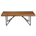 thumbnail image 4 of Alpine Furniture Live Edge Wood Coffee-Cocktail Table in Light Walnut (Brown), 4 of 4