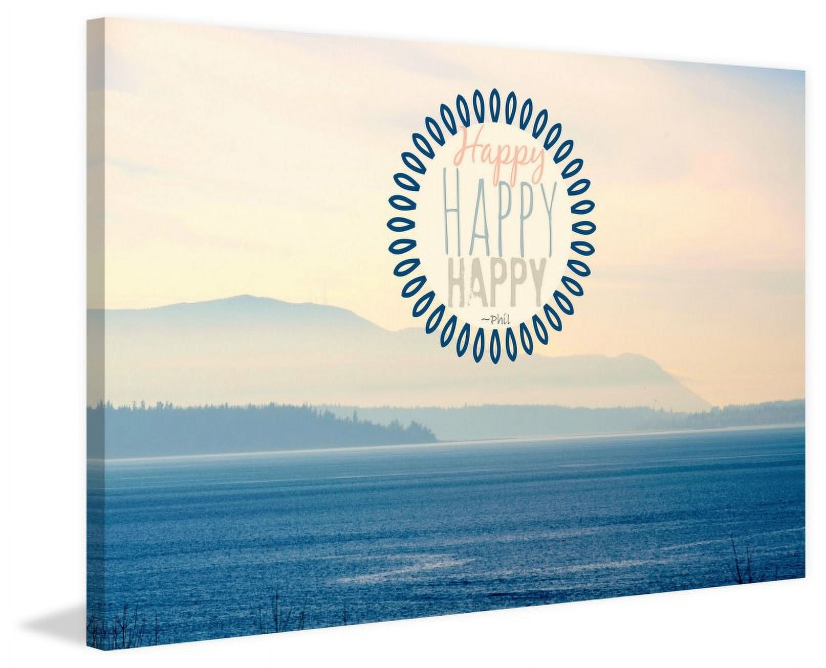 "Happy Text" Painting Print on Wrapped Canvas
