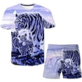 thumbnail image 1 of Conjuntos de ropa de tigre para niños y niñas, camisetas de verano para niños + pantalones cortos de cintura elástica, ropa informal de dos piezas de dibujos animados, trajes 12M Gao Jinjia LED, 1 of 2
