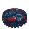 thumbnail image 2 of Mantel redondo con estampado de estrellas patrióticas – Cubierta de mesa de poliéster resistente a derrames para cocina, comedor y decoración de fiestas., 2 of 6