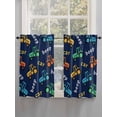 thumbnail image 5 of Cartoon Tractor Living Room Curtains 2 Panel, Cute Beep Car Digger Shovel Truck Navy Blue Cafe Window Treatment, Farmhouse Bedroom Bathroom Kitchen Curtains Drapes 104"x54", 5 of 6