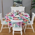 thumbnail image 2 of Pioneer Flower Floral Print Pattern Round Tablecloth 60"x60",Wrinkle Wipeable Table Cloth for Kitchen Dining Room Picnic Patio Party, 2 of 6