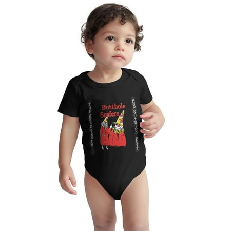 

Butthole Baby Onesie Surfers Toddler Baby Boys Girls Short-Sleeve Bodysuits Cotton Romper Black 6 Months