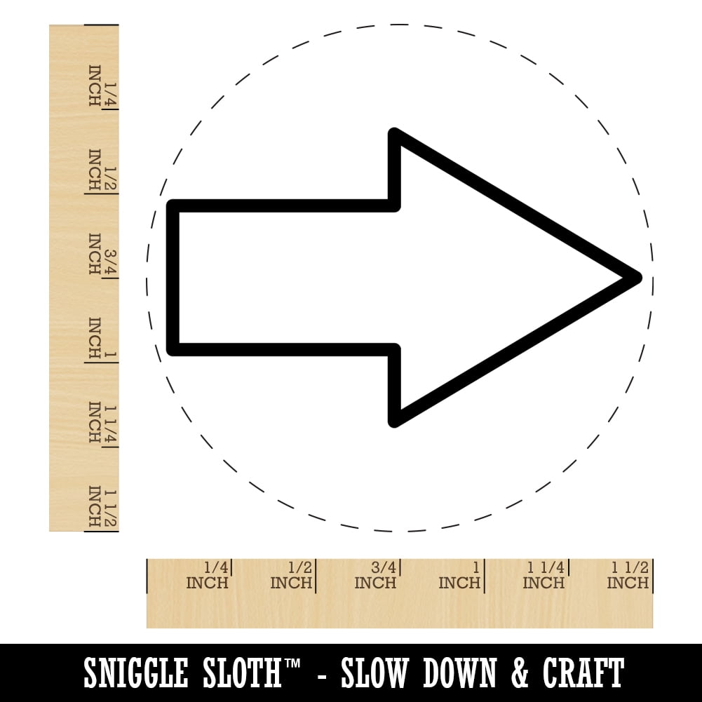 Arrow Rounded Corners Outline Self-Inking Rubber Stamp Ink Stamper - Blue Ink - Large 1-1/2 Inch