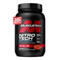 thumbnail image 1 of Muscletech Proteína de suero en polvo (fresa, 2,2 libras) - Fórmula de construcción muscular Nitro-Tech con aislado de proteína de suero y péptidos - 30 g de proteína, 3 g de creatina y 6,6 g de BCAA, 1 of 5