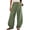Green, variant on Women's Drawstring Waist Wide Leg Trousers with Pockets for Summer Beach Daily Outfits