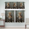 thumbnail image 5 of Funny Animal Curtain Valances Set Kitten Sitting on Toilet Kitten Playing Phone Kitchen Curtains 36&nbsp;inch Length Rod Pocket Valance and Tiers 3 Piece Set Small Bedroom Bathroom Laundry Decor, 5 of 9