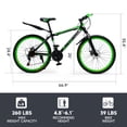 thumbnail image 4 of 26" Mountain Bike for Men/Women, 24 Speed Shimano Twist Shifting, Front Suspension, Comfort Saddle Red/White/Blue/Green, 4 of 12