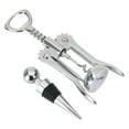thumbnail image 1 of Mainstays Stainless Steel Wing Corkscrew and Wine Stopper Set, Silver, 1 of 9