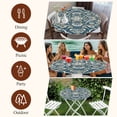 thumbnail image 6 of Blue Boho Flowers Round Tablecloth 45-54 Inch Round Fitted Table Cloth with Elastic Edge, Country Vintage Abstract Floral Waterproof Table Cover Protector for Outdoor Picnic Party Dining, 6 of 6